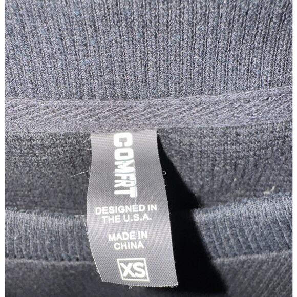 Comfrt Waffle Lounge Long Sleeve Pullover Black Onyx Unisex Sz XS Cozycore Shirt - Picture 6 of 8